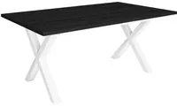 Tavolo da pranzo 8 posti 167x90 cm con gambe in legno stile moderno colore Nero e Bianco