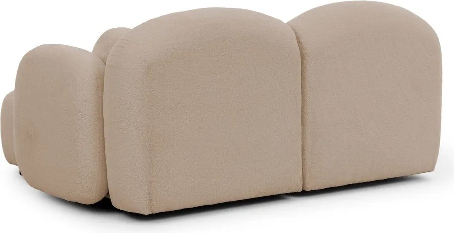 Divano angolare marrone chiaro (con penisola a destra/con chaise lounge) con rivestimento in bouclé Orbit – Ropez