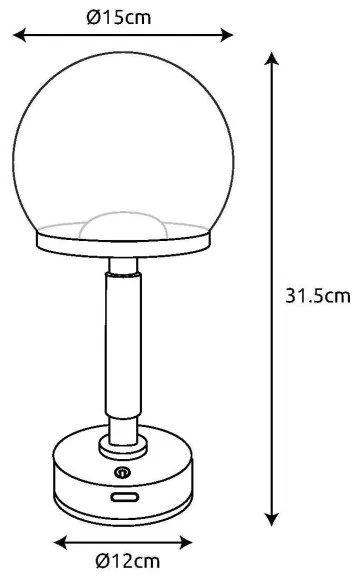 Globo 21034CH - LED Lampada da tavolo ricaricabile HAKU LED/2,5W/5V 2700/4000/6500K rosa