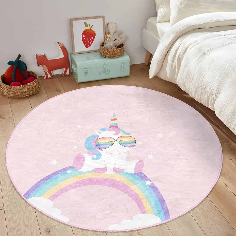 Tappeto rosa per bambini ø 80 cm Comfort - Mila Home