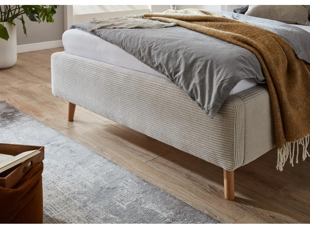 Letto singolo imbottito beige rete non inclusa 120x200 cm Mattis – Meise Möbel