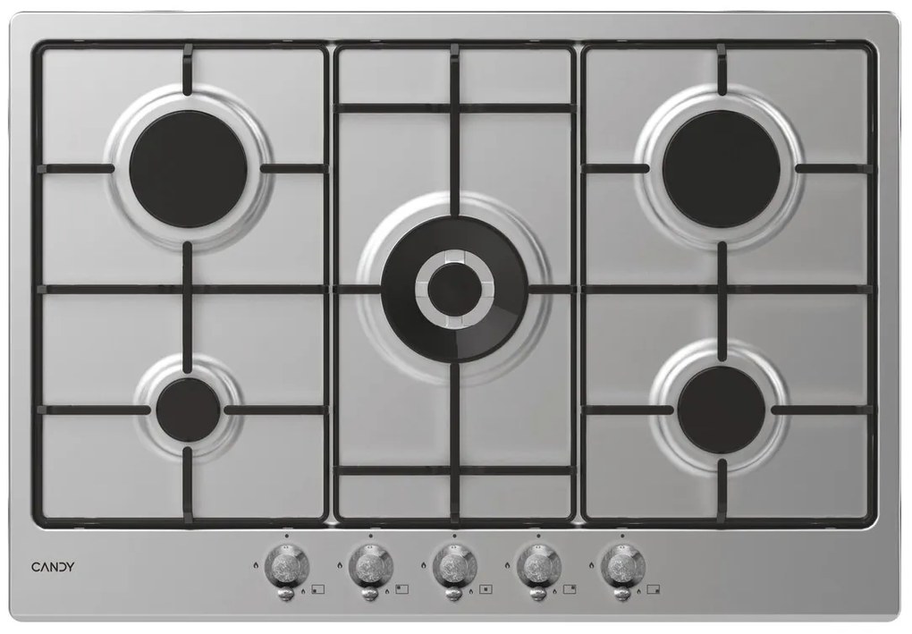 Piano cottura 5 fuochi CHW74WTX INOX CANDY ghisa