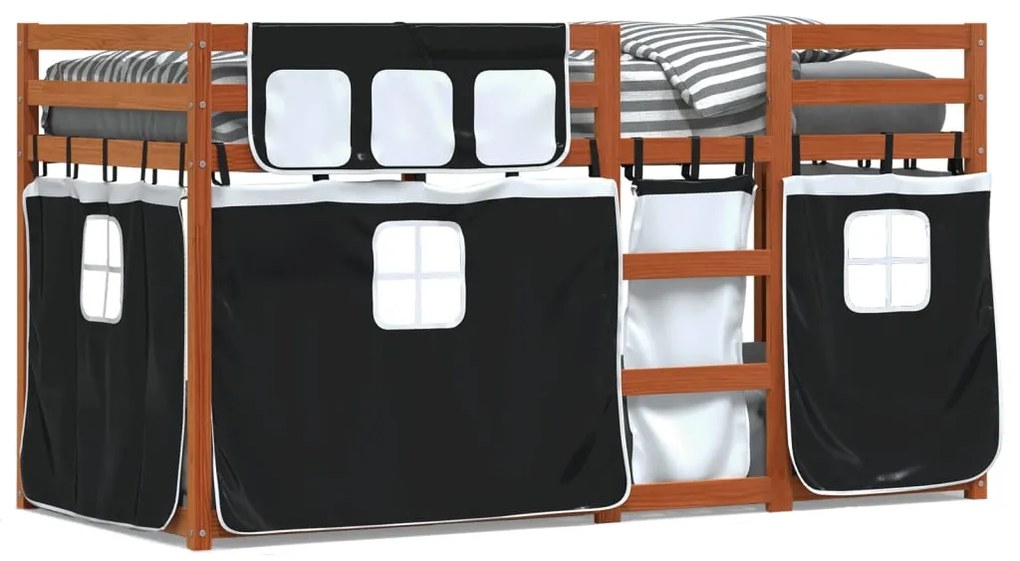 Letto A Castello Senza Materasso Bianco E Nero 75x190 Cm İnpino /