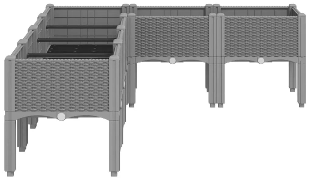 Fioriera da Giardino con Gambe Grigio Chiaro 160x120x42 cm PP