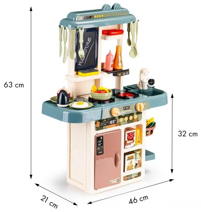 Cucina per bambini con luce led e generatore di vapore