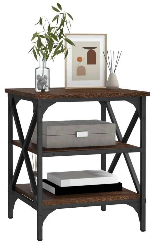 Tavolino da salotto rovere marrone 40x42x50cm legno multistrato