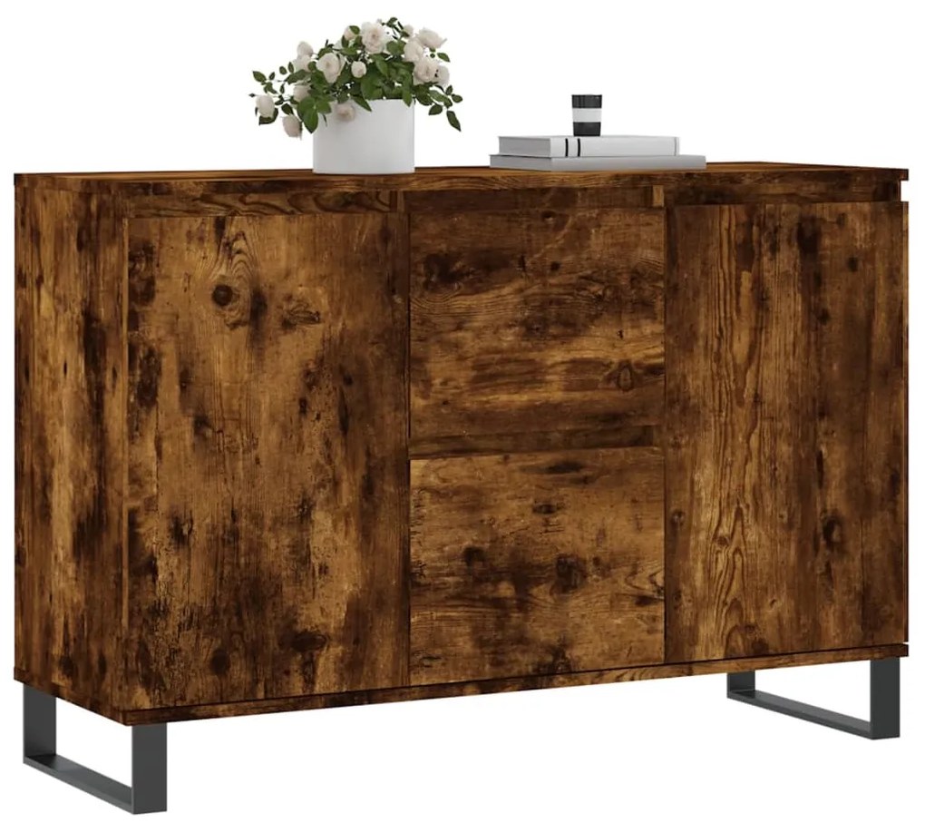 Credenza rovere fumo 104x35x70 cm in legno multistrato