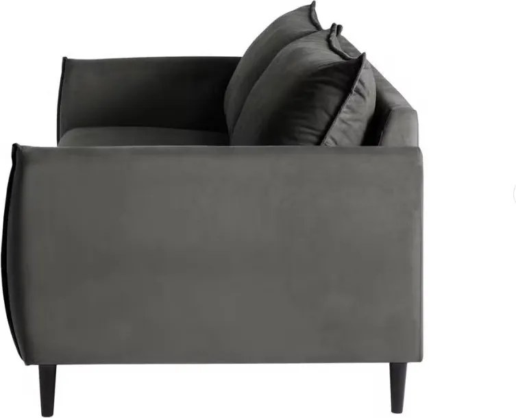 Divano grigio scuro con rivestimento in velluto 203 cm Juli – Ropez