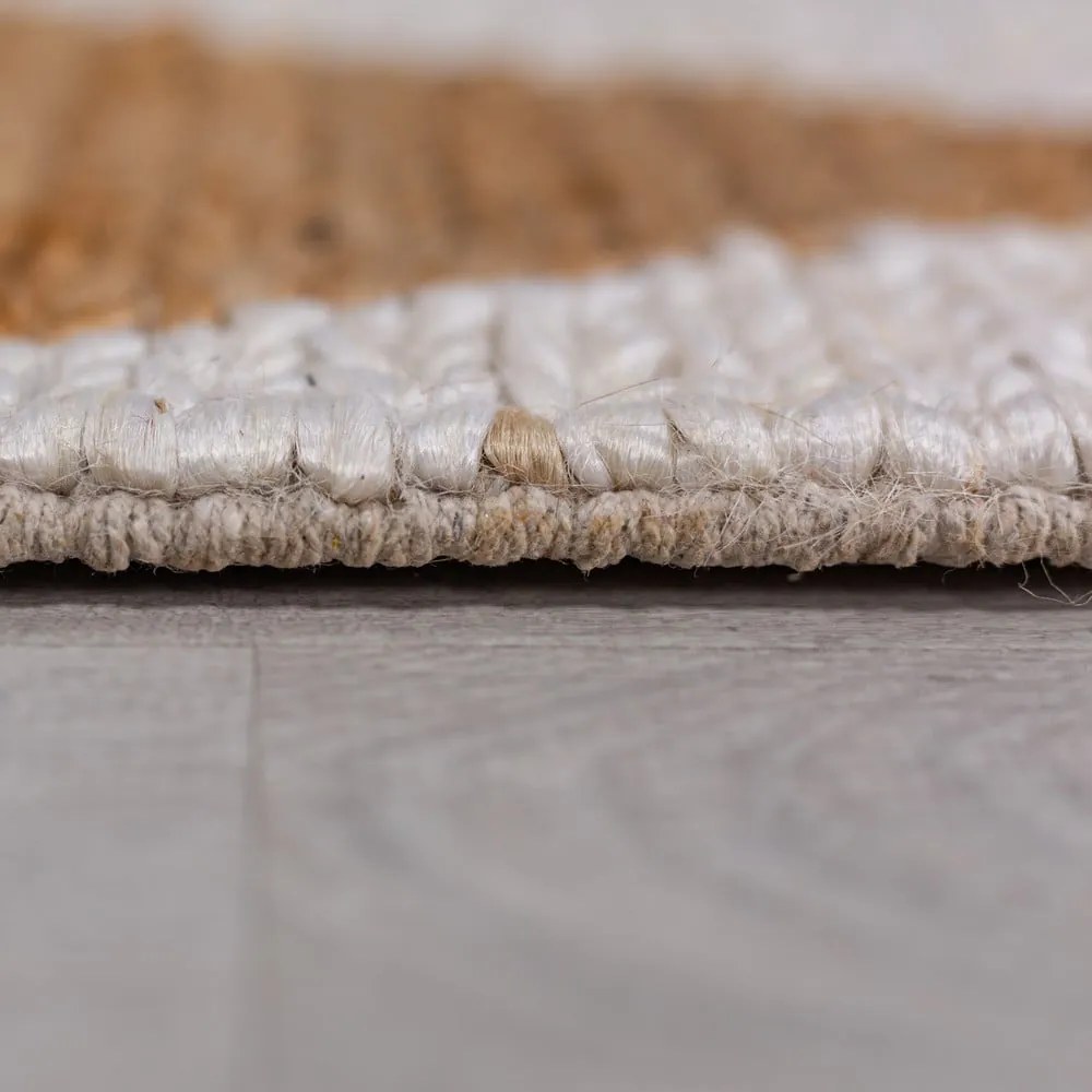 Tappeto bianco/di colore naturale in misto iuta tessuto a mano 120x170 cm Effie Diamond – Flair Rugs