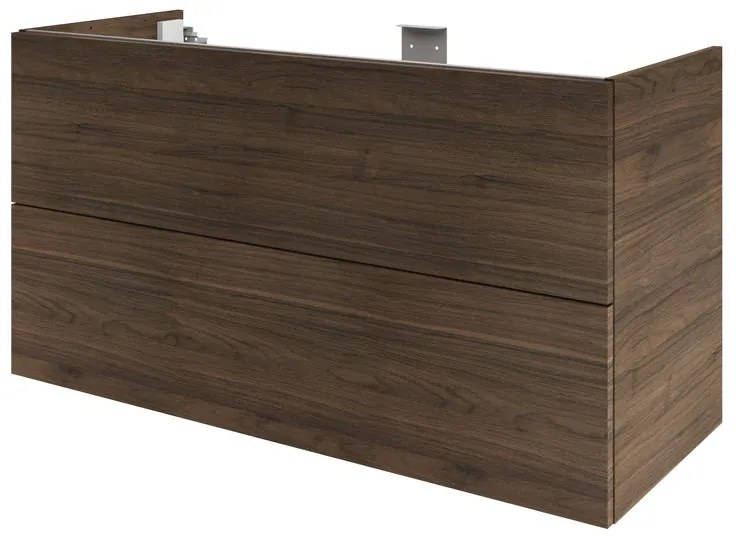 Mobile da bagno sospeso sotto lavabo L 120 x H 64 x P 48 cm noce lucido, 2 cassetti SENSEA Neo Frame