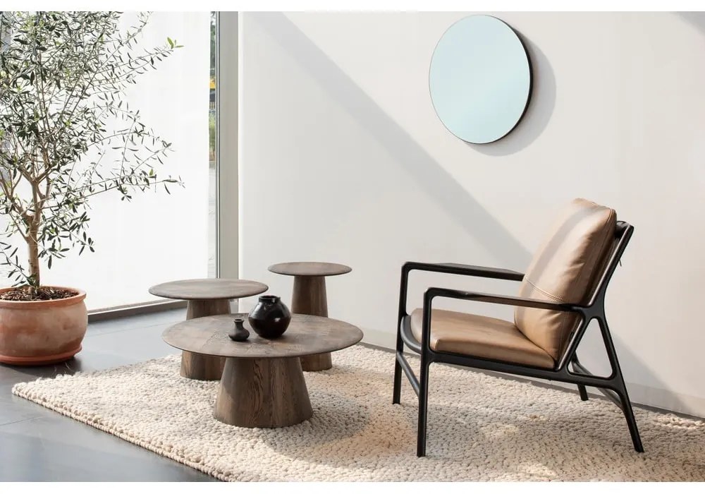 Tavolino rotondo in rovere massiccio ø 55 cm Mushroom – Gazzda