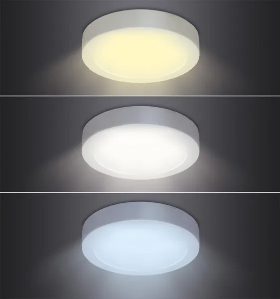 Solight WD170 - Plafoniera LED/12W/230V 3000/4000/6000K Ø 17 cm bianca