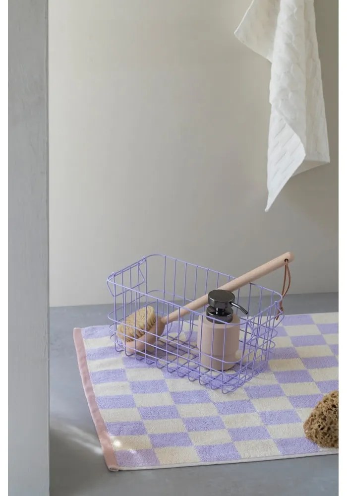 Tappetino da bagno in cotone biologica giallo chiaro e viola 50x80 cm Retro - Mette Ditmer Denmark