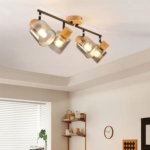 Brilagi - Faretto HYGGE 4xE14/15W/230V legno/fumé