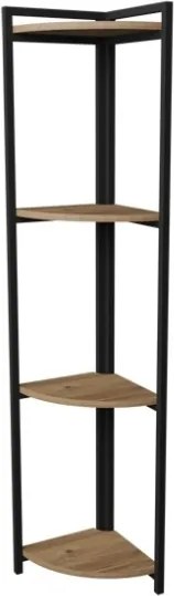 Libreria Angolare 4 Ripiani 30x30x160 Stile Industrial Uma Rovere