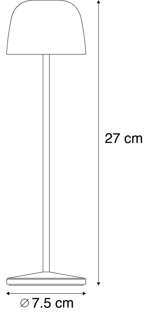 Lampada da tavolo beige con LED ricaricabile con stazione di ricarica IP65 - Raika