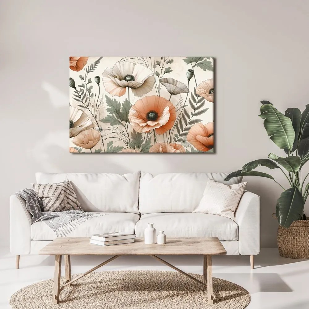 Quadro su tela – Campo pieno di papaveri