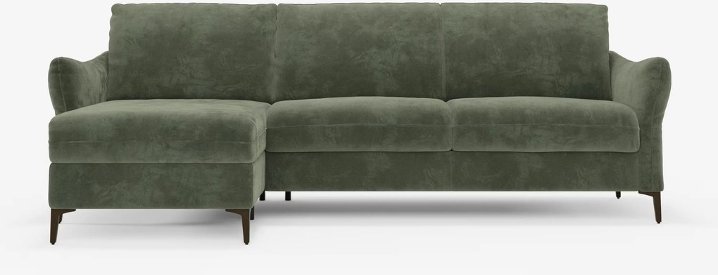 Dalia divano letto angolare con vano contenitore - materasso alto 18 cm in raffinato tessuto smacchiabile T30