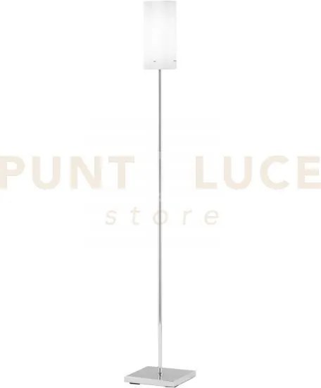 Piantana square bianca 1 luce attacco e27 22x22x155cm in vetro bian...