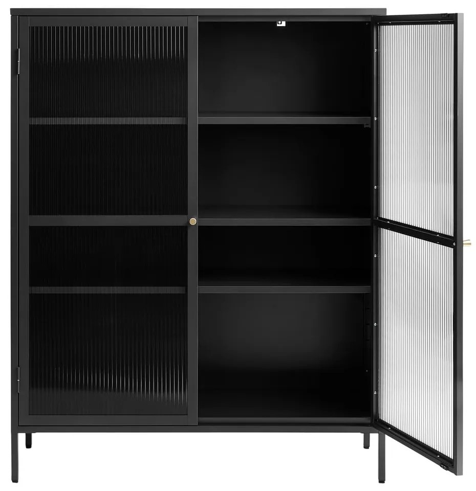 Vetrina in metallo nero 111x140 cm Bronco - Unique Furniture