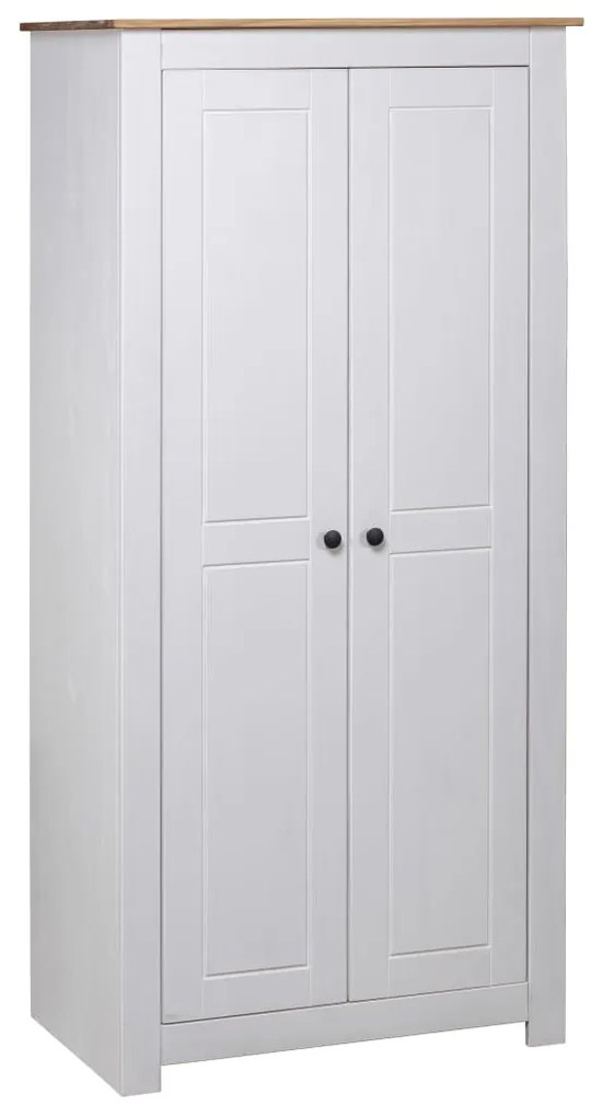 Armadio Bianco 80x50x171,5 Cm Legno Massello Pino Panama Range /