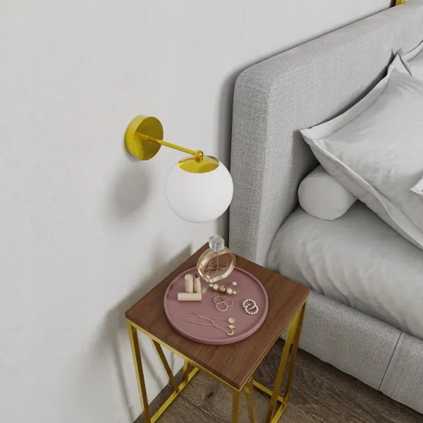 Lampada da parete 1xE27/40W/230V oro/bianco