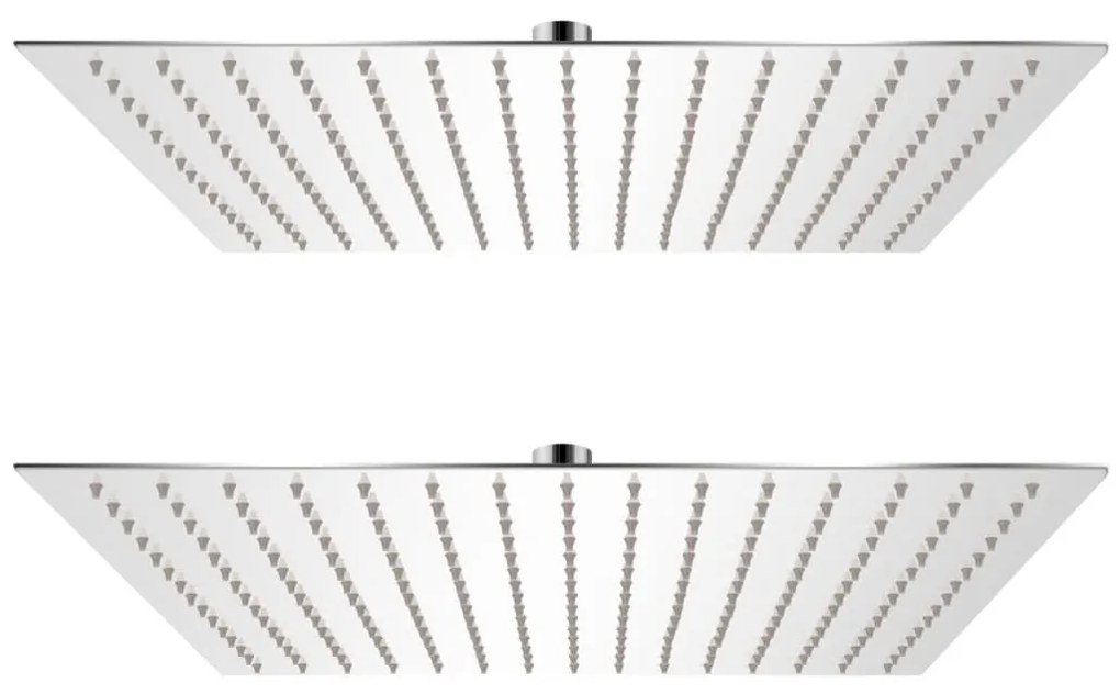 Soffione Per Doccia A Pioggia 2pz Acciaio Inossidabile 40x40cm /
