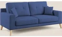 Divano 3 Posti 206x95x91 cm in Tessuto Blu