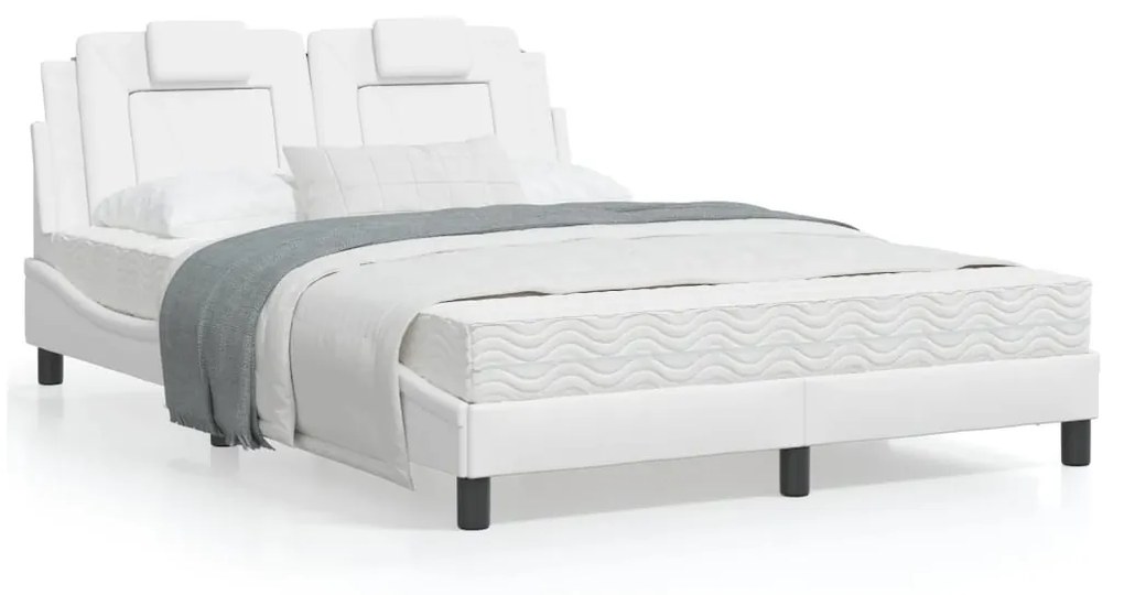 Giroletto con testiera bianco 120x200 cm in similpelle
