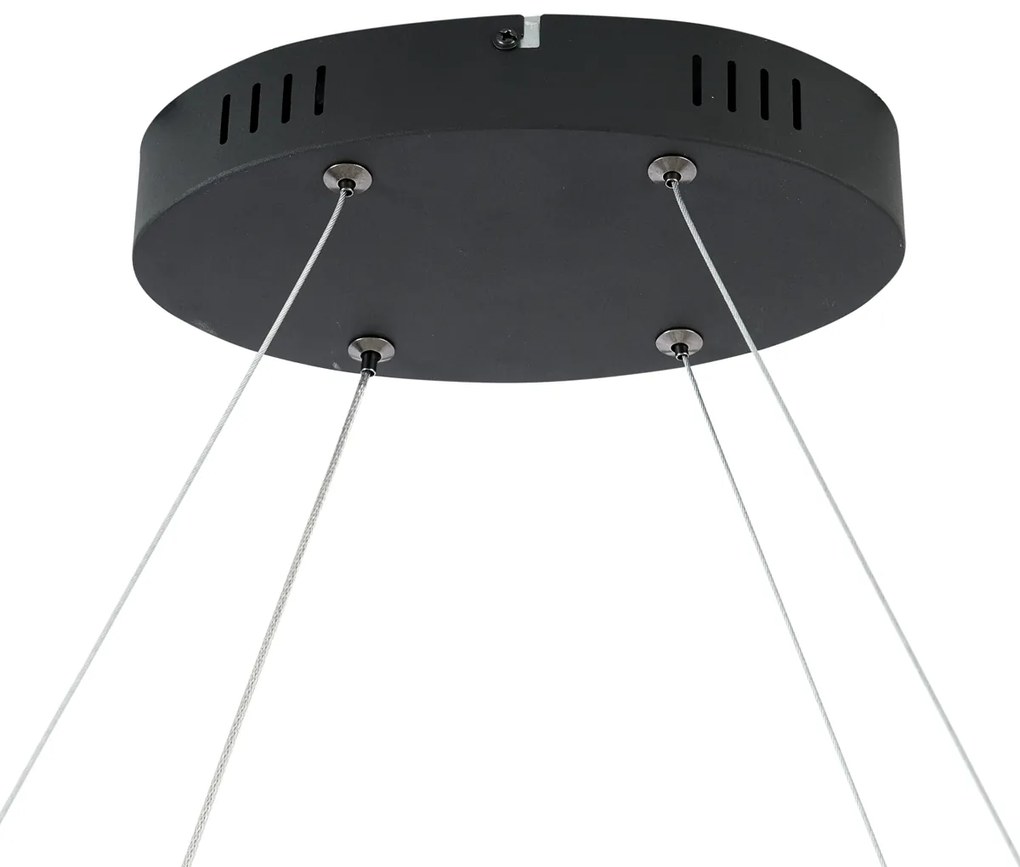 Lampada a sospensione scandinava nera 110 cm con LED dimmerabile a 3 livelli - Circuit