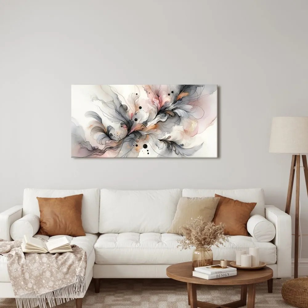 Quadro su tela – Linee floreali nella nebbia