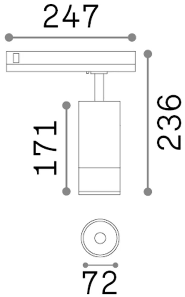 Proiettore Cilindrico Dali Eos Alluminio-Plastiche Nero Led 25W 3000K Luce Calda