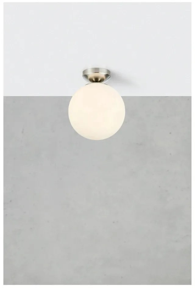 Plafoniera bianca/argentata con paralume in vetro Stintino – Markslöjd