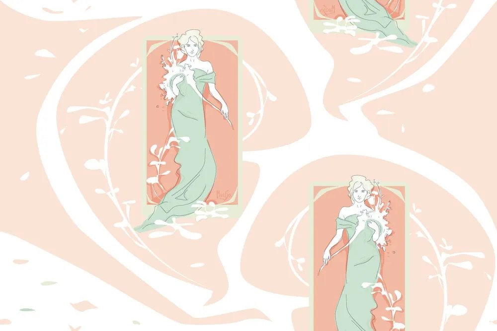 Carta da parati – Fascino femminile in versione astratta