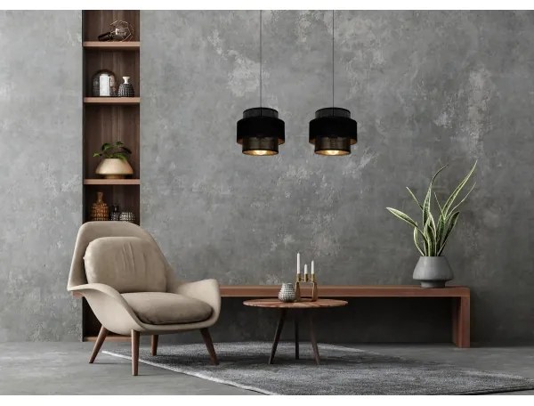 Lampadario a sospensione con filo NESS 2xE27/60W/230V nero