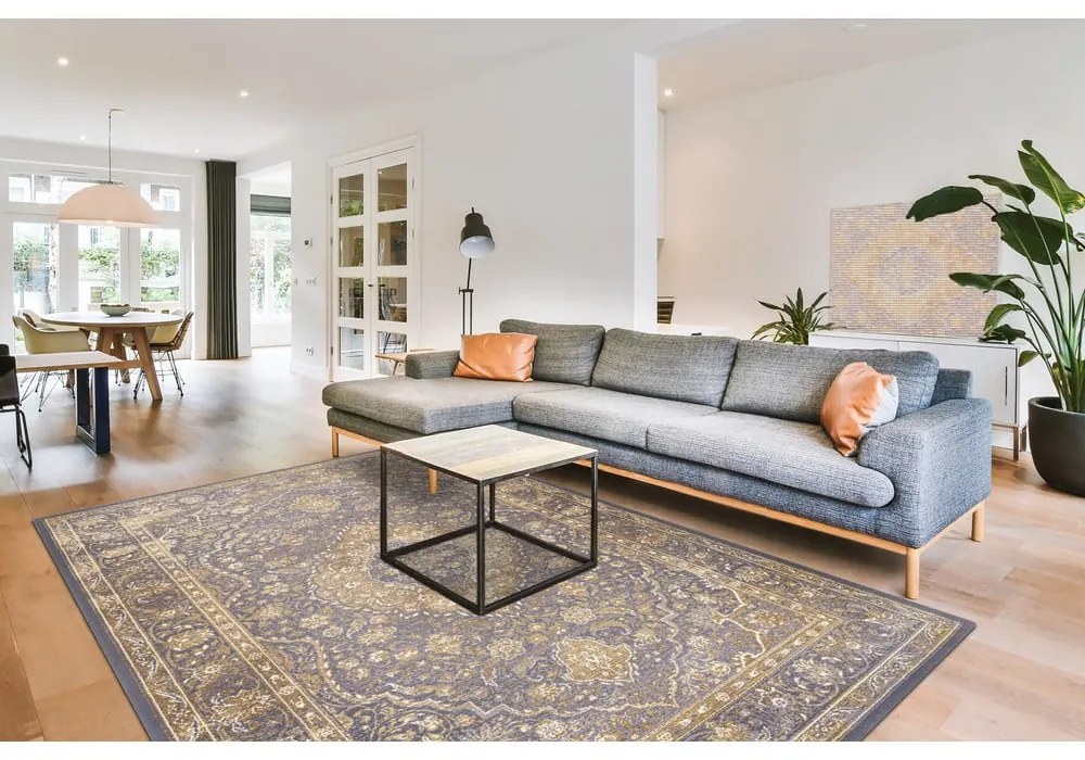 Tappeto in lana beige-grigio 133x180 cm Zana - Agnella