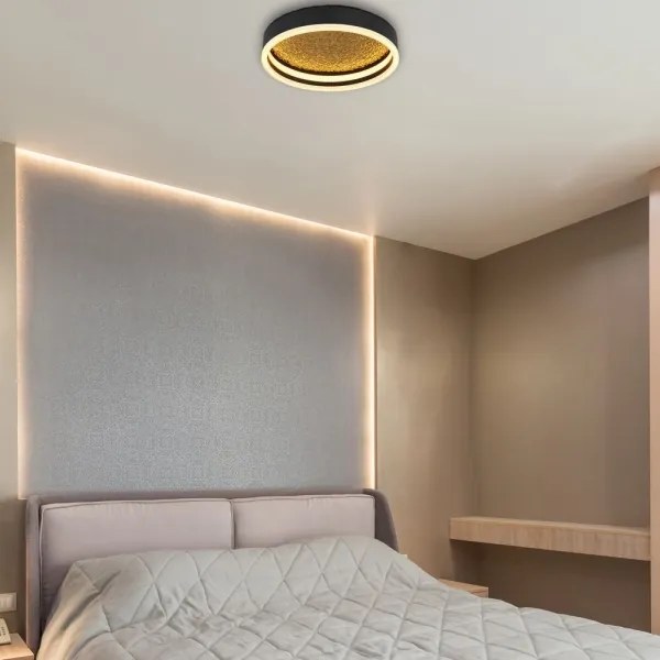 Globo 48460-24 - Plafoniera LED HEDI LED/24W/230V d. 30 cm nero