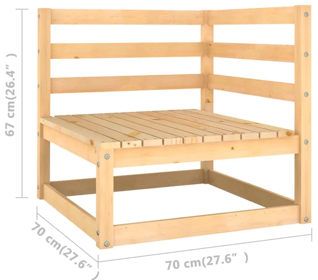 Divano da Giardino a 4 Posti con Cuscini Legno Massello di Pino