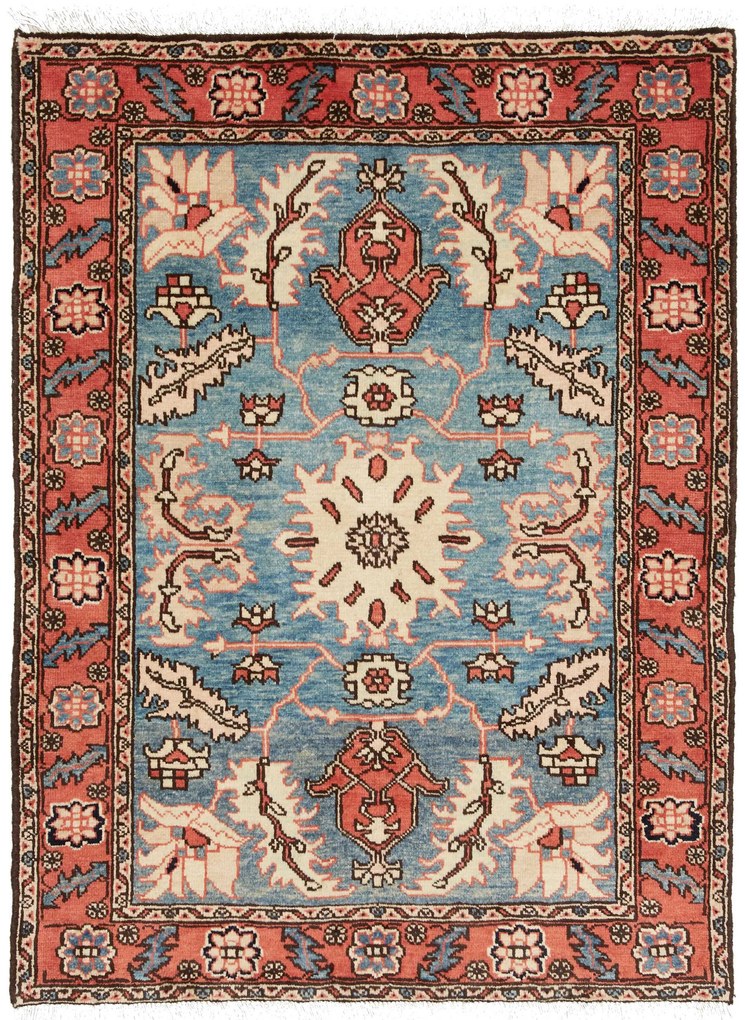 Ardebil Tappeto persiano 110 x 140 Blu (Iran) Annodato A Mano