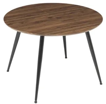 Tavolo rotondo con piano in MDF Tek allungabile a 160 cm HABLA