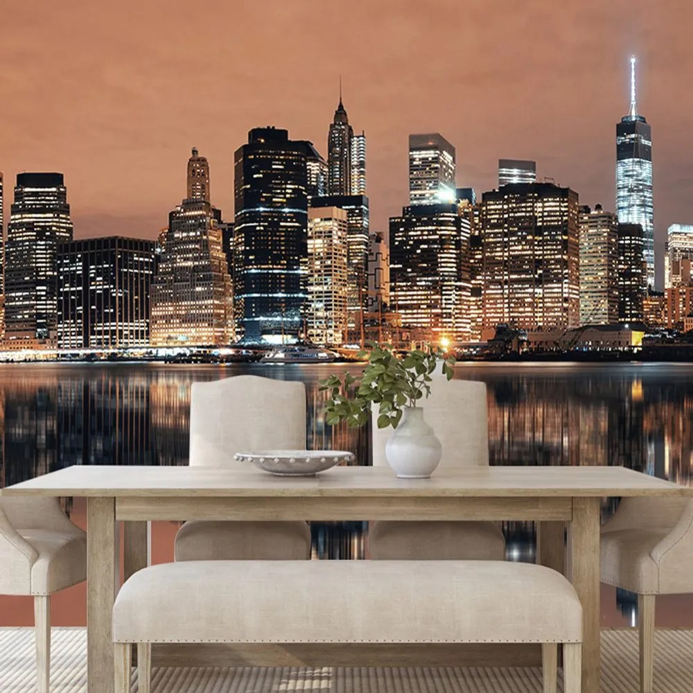 Carta da parati – Riflesso di Manhattan nell'acqua