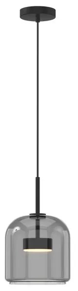 Lampadario Design Aurora nero paralume fumo GX53 Ø23cm NOVECENTO