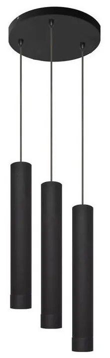 LED Lampadario a sospensione con filo TUBA 3xGU10/4,8W/230V nero