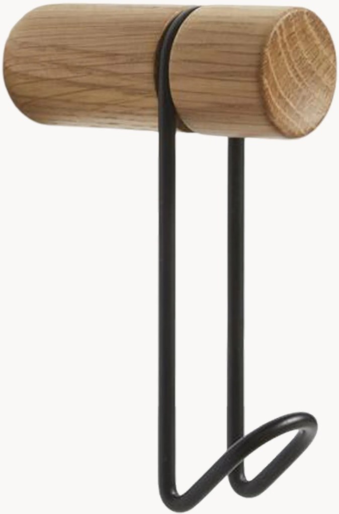 Set di 2 ganci appendiabiti in legno di quercia Around