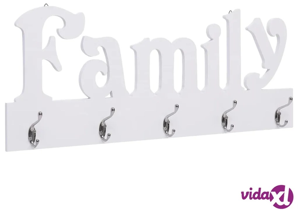 vidaXL Appendiabiti a Muro FAMILY 74x29,5 cm