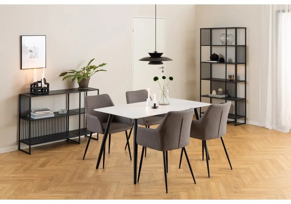 Libreria nera in pietra 120x83 cm Strington - Actona