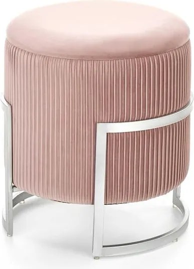 Sgabello imbottito rosa Cricket - H46 cm