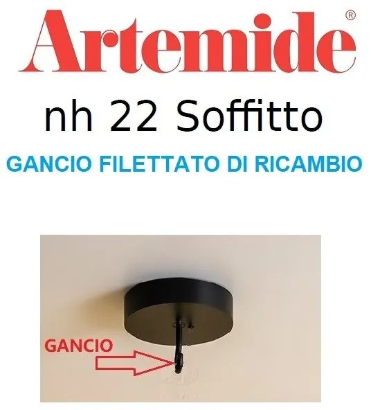 Artemide gancio filettato ricambio nh sospensione