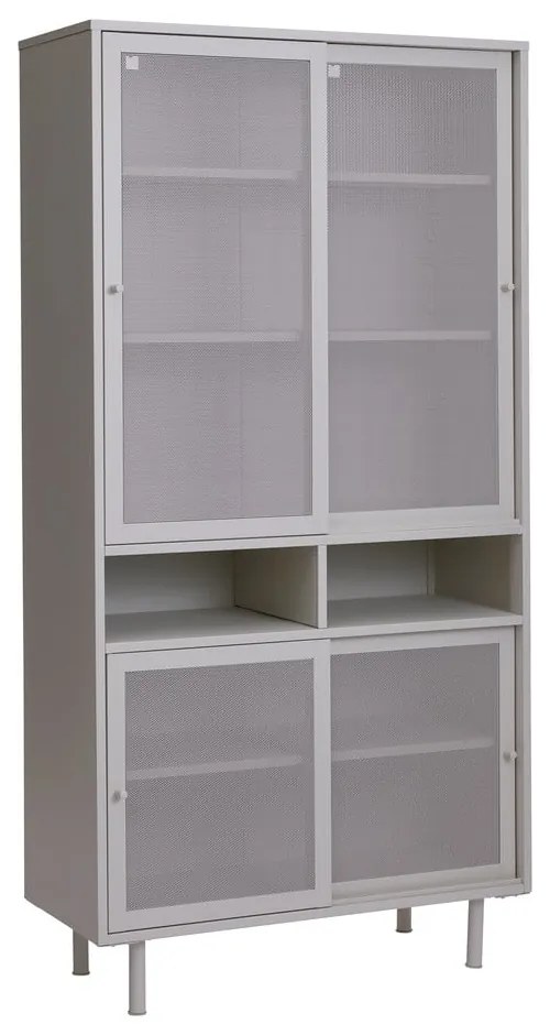 Armadietto grigio in metallo con porte scorrevoli 90x180x40 cm Veep – Unique Furniture