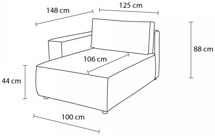 Modulo divano in velluto a coste blu scuro, angolo sinistro Nihad modular - Bobochic Paris